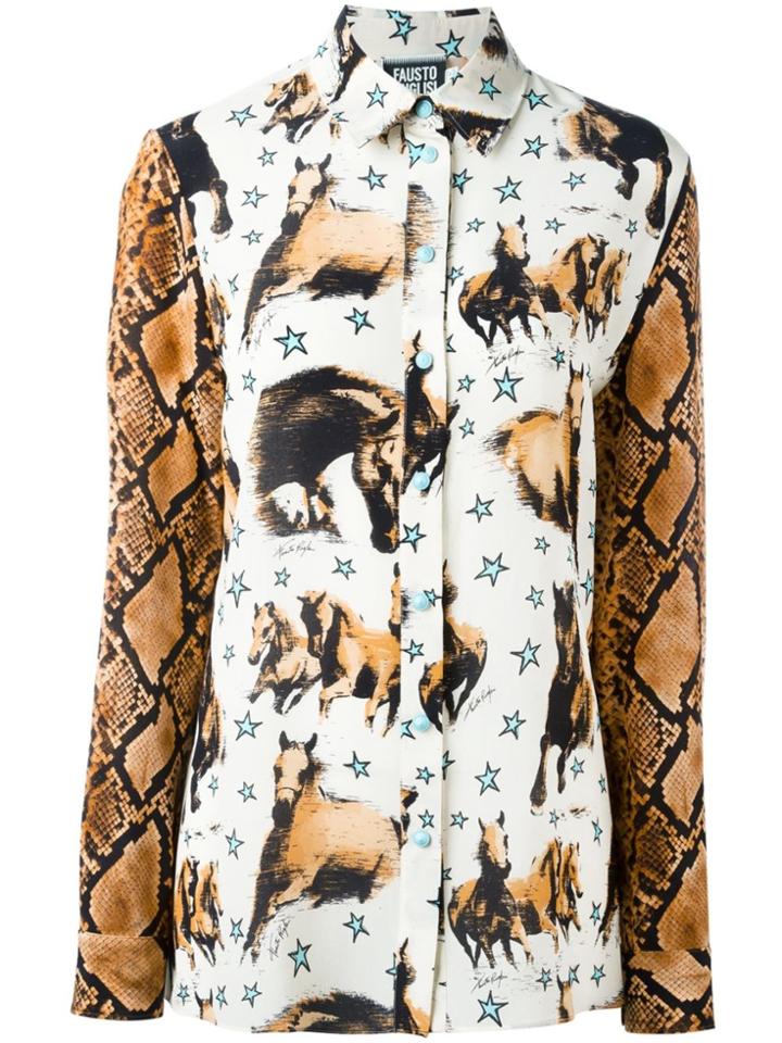 Fausto Puglisi Horse Print Shirt - Nude & Neutrals