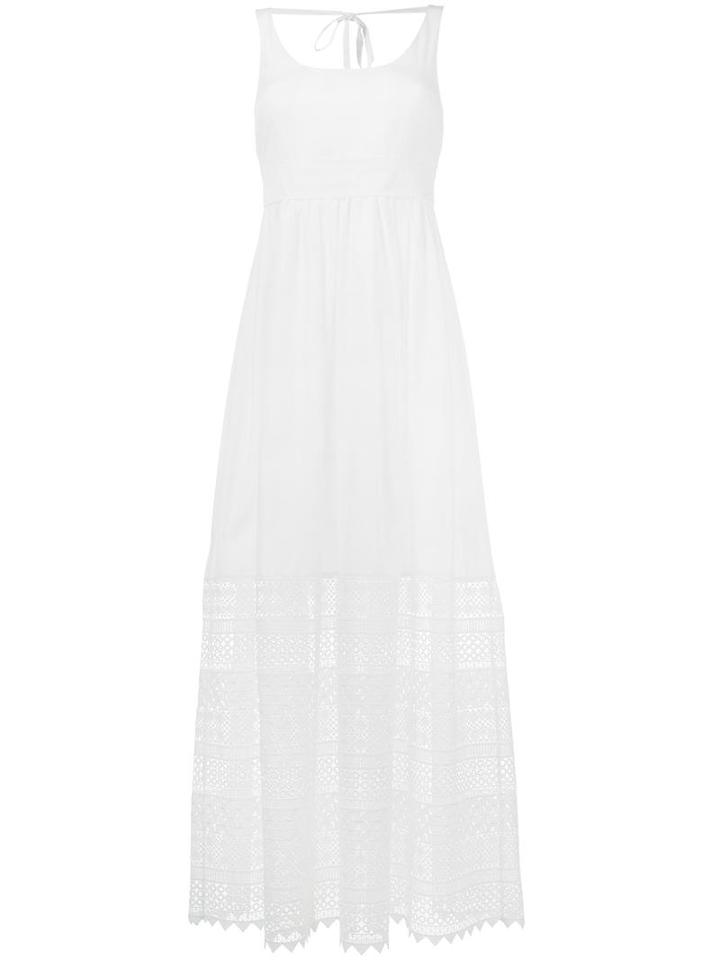 No21 Sleeveless Macrame Lace Dress, Women's, Size: 42, White, Cotton/polyester