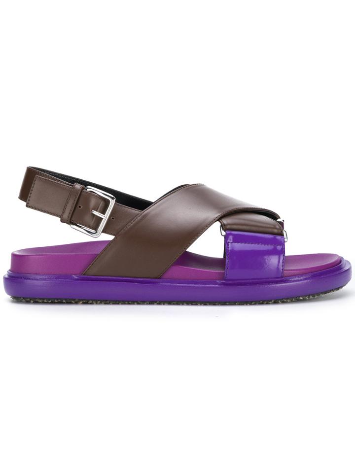 Marni Colour-block Sandals - Brown