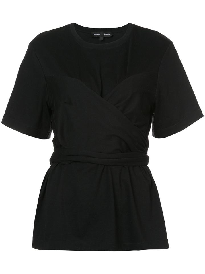 Proenza Schouler Short Sleeve Tied T-shirt - Black
