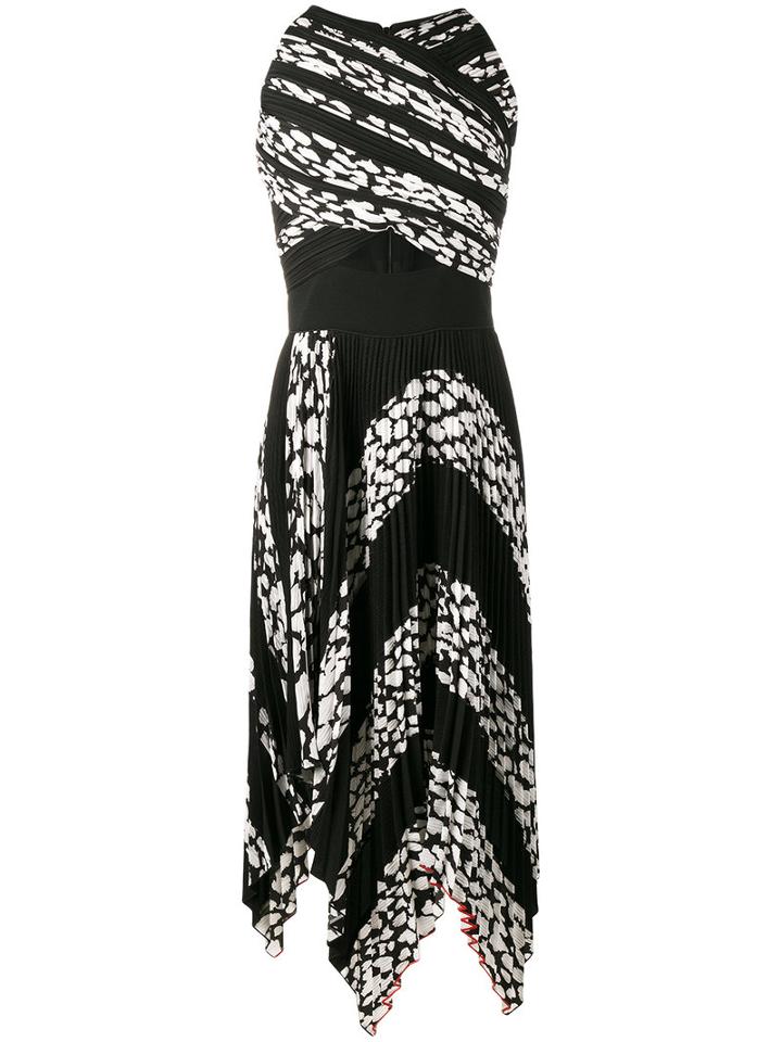 Proenza Schouler - Pleated Leopard Print Cutout Dress - Women - Silk/polyester/acetate/viscose - 6, Black, Silk/polyester/acetate/viscose