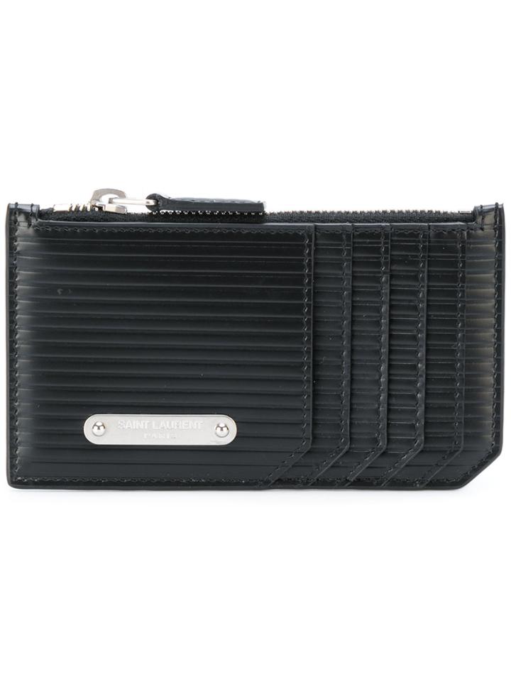 Saint Laurent Paris 5 Fragments Ridged Pouch - Black