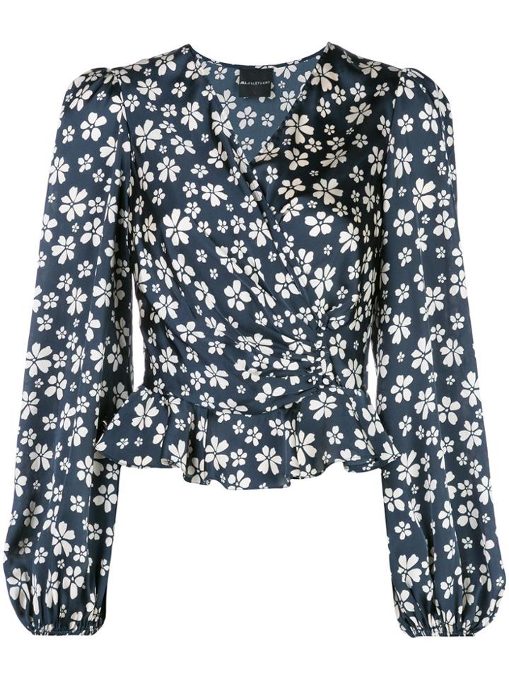 Jill Jill Stuart Floral-print Wrap Blouse - Blue