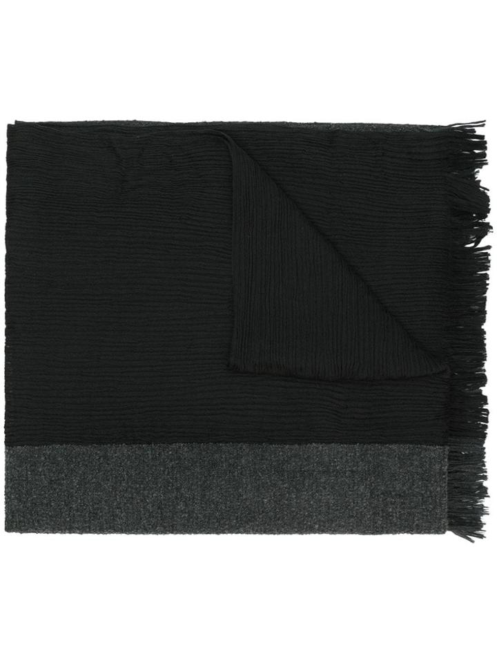 Issey Miyake Men Fringed Knit Scard - Black