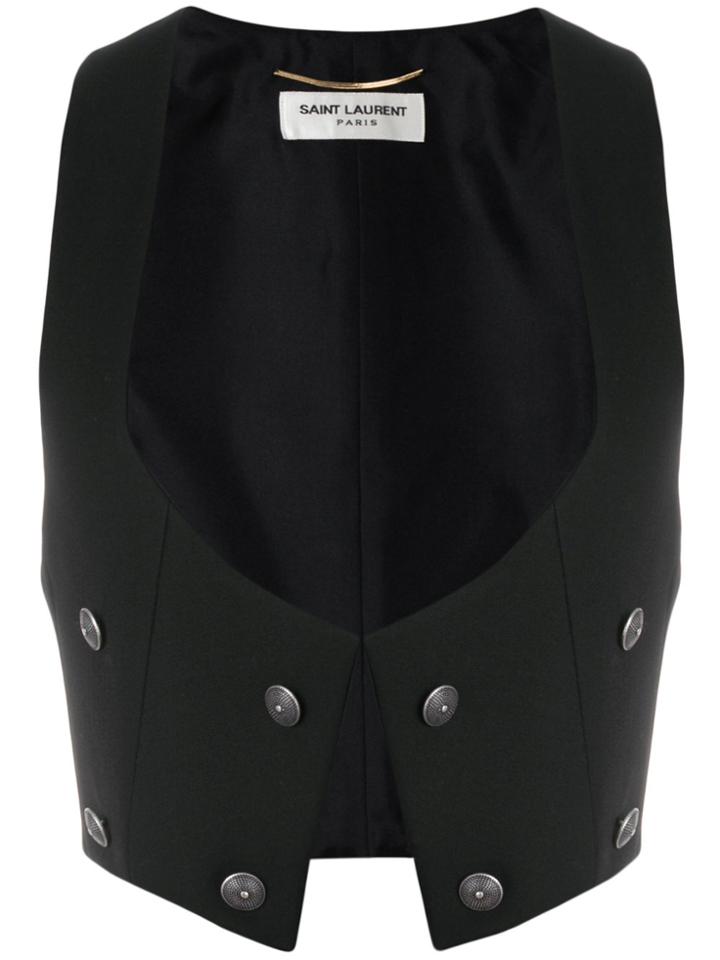 Saint Laurent Double Breasted Gilet - Black