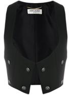 Saint Laurent Double Breasted Gilet - Black