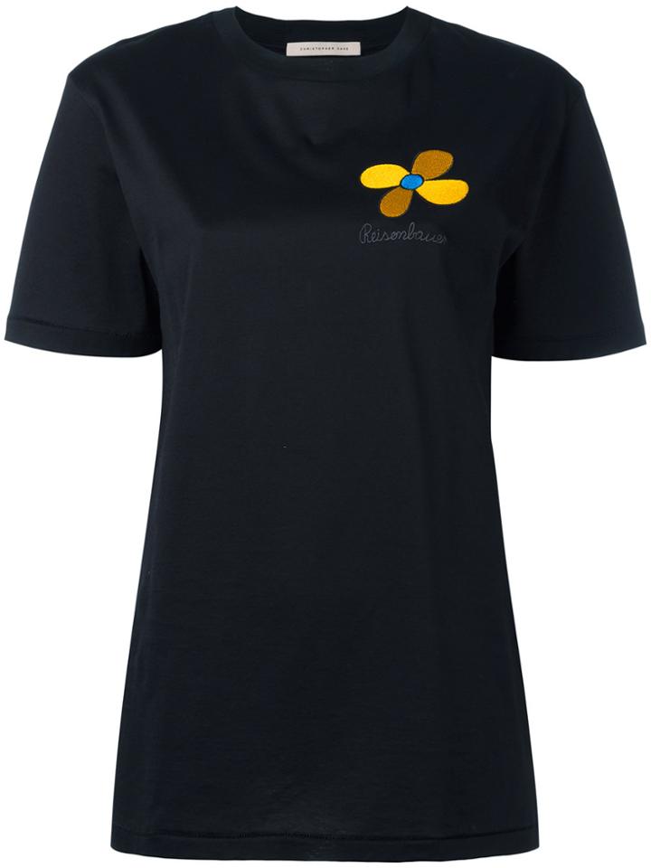 Christopher Kane Embroidered Flower Unisex T-shirt - Black