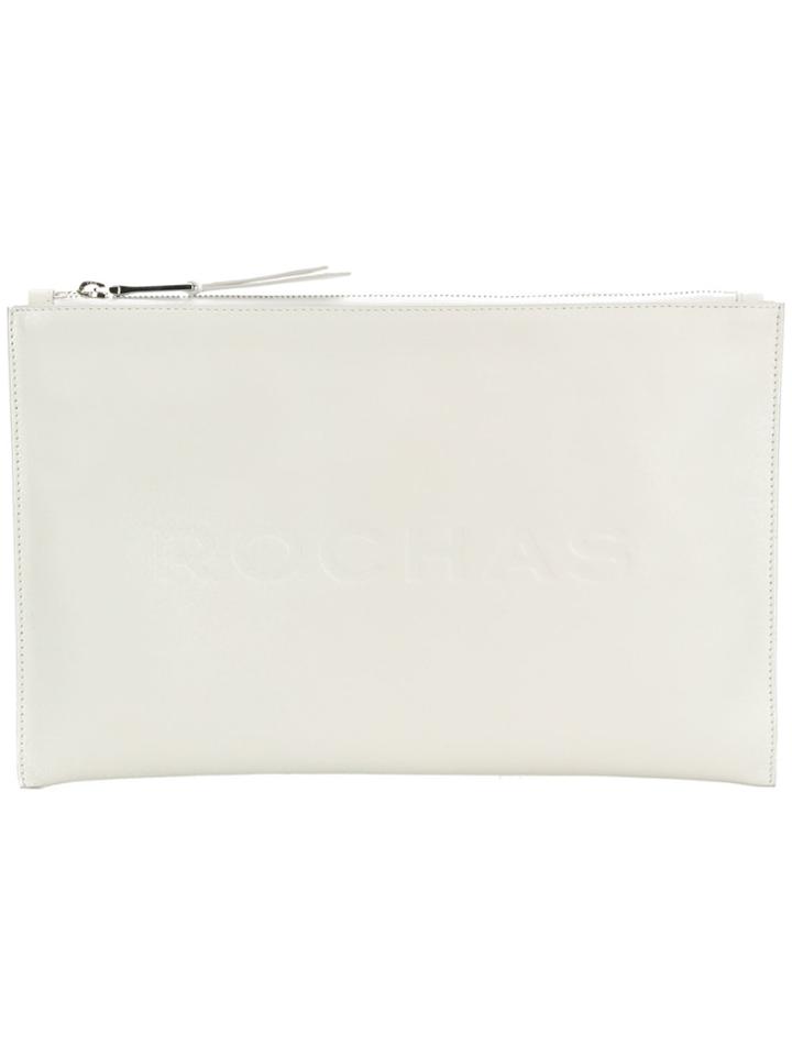 Rochas Zipped Clutch - White
