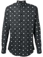 Dolce & Gabbana Bee Print Shirt, Size: 39, Black, Cotton