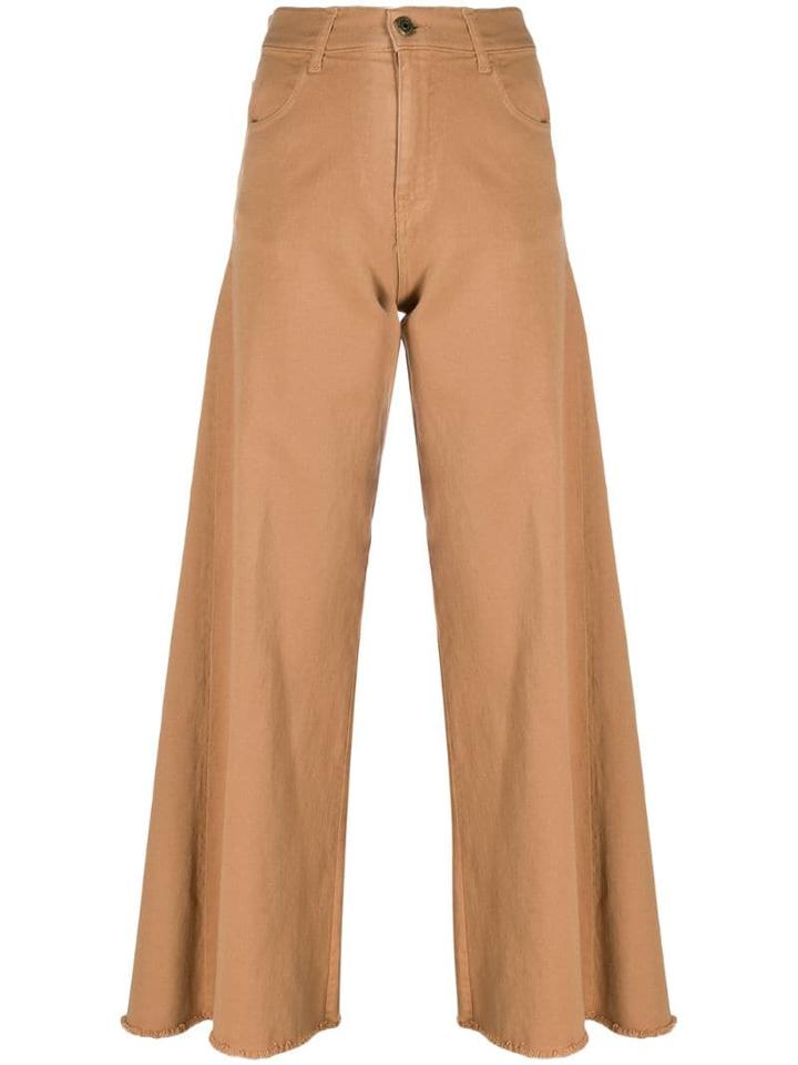 L'autre Chose High Waisted Wide-leg Jeans - Brown