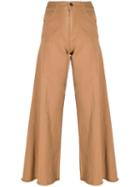 L'autre Chose High Waisted Wide-leg Jeans - Brown