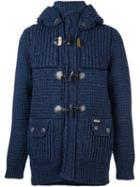 Bark Knitted Duffle Cardigan, Men's, Size: Small, Blue, Polyamide/wool