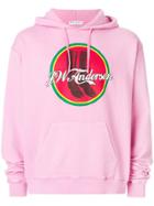 Jw Anderson Logo Print Hoodie - Pink & Purple