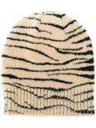 Ssheena Knitted Patterned Beanie - Brown