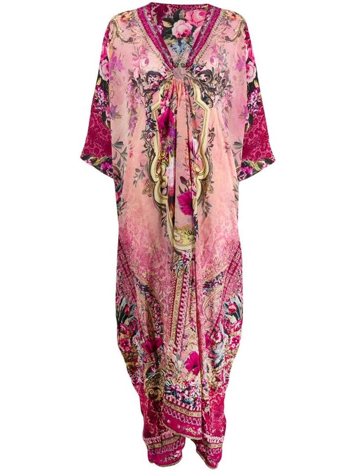 Camilla Floral Kaftan Dress - Pink