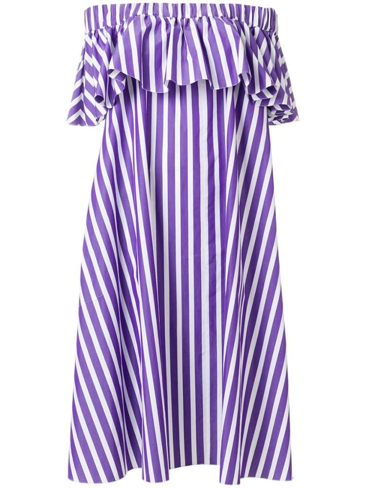 Maison Rabih Kayrouz Off-shoulder Striped Dress - Pink & Purple