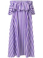 Maison Rabih Kayrouz Off-shoulder Striped Dress - Pink & Purple
