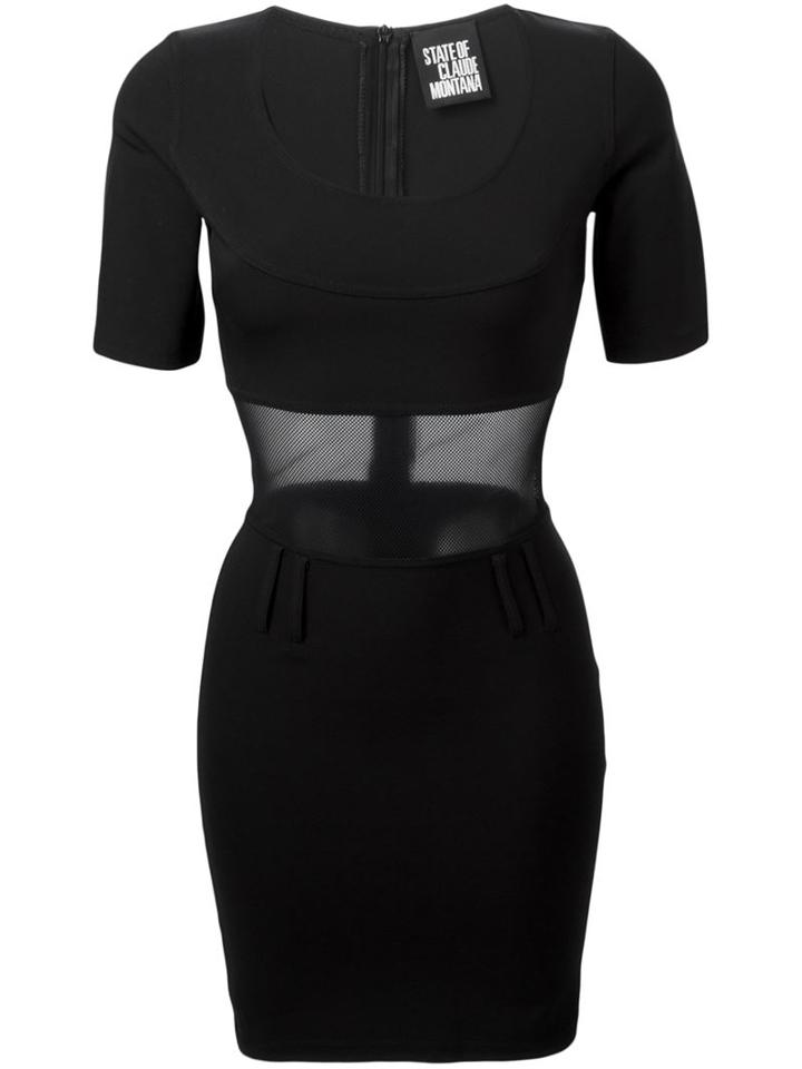 Claude Montana Vintage Mesh Panel Dress