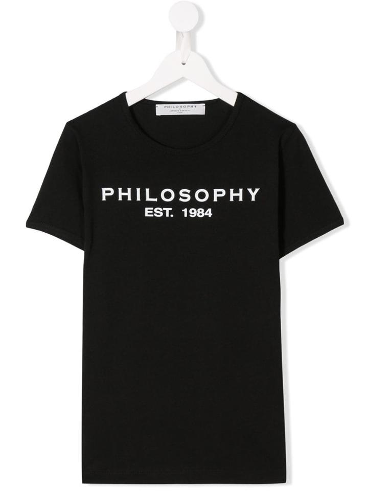 Philosophy Di Lorenzo Serafini Kids Teen Logo Print T-shirt - Black