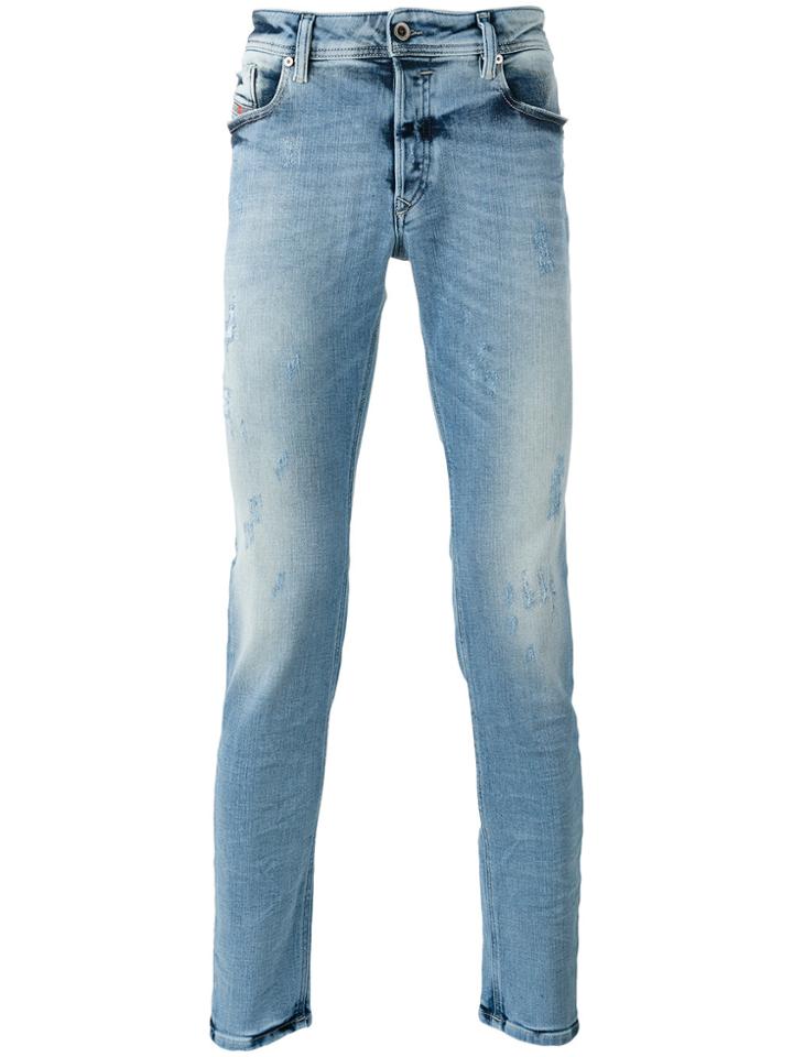 Diesel Shredded Trim Jeans - Blue