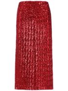 Nk Midi Skirt With Metallic Embellishments - Red