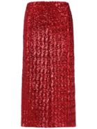 Nk Midi Skirt With Metallic Embellishments - Red