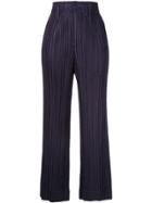 Pleats Please Issey Miyake Cropped Flared Trousers - Purple