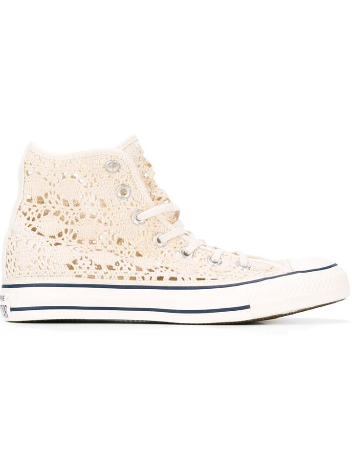 Converse Crochet Sneakers, Women's, Size: 5.5, Nude/neutrals, Cotton/rubber