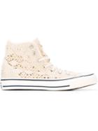 Converse Crochet Sneakers, Women's, Size: 5.5, Nude/neutrals, Cotton/rubber