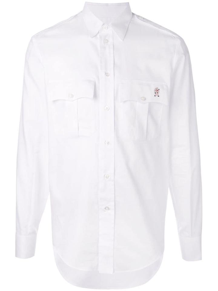 Gucci Oxford Shirt With Piglet Embroidery - White