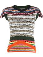 Preen By Thornton Bregazzi Embroidered Short-sleeve Top - Green
