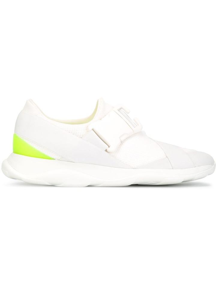Christopher Kane Safety Buckle Sneakers, Men's, Size: 44, White, Nylon/rubber