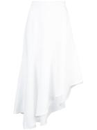 Michael Kors Collection Asymmetric Fluted Midi Skirt - White
