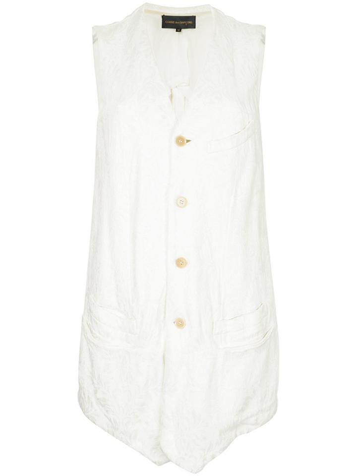 Comme Des Garçons Vintage Embroidered Floral Waistcoat - White