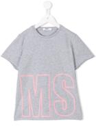 Msgm Kids Logo Print T-shirt, Toddler Girl's, Size: 4 Yrs, Grey