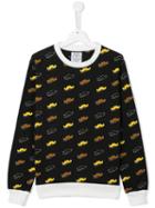 10x10 An Italian Theory Kids Mustache Print Sweatshirt, Boy's, Size: 14 Yrs, Black
