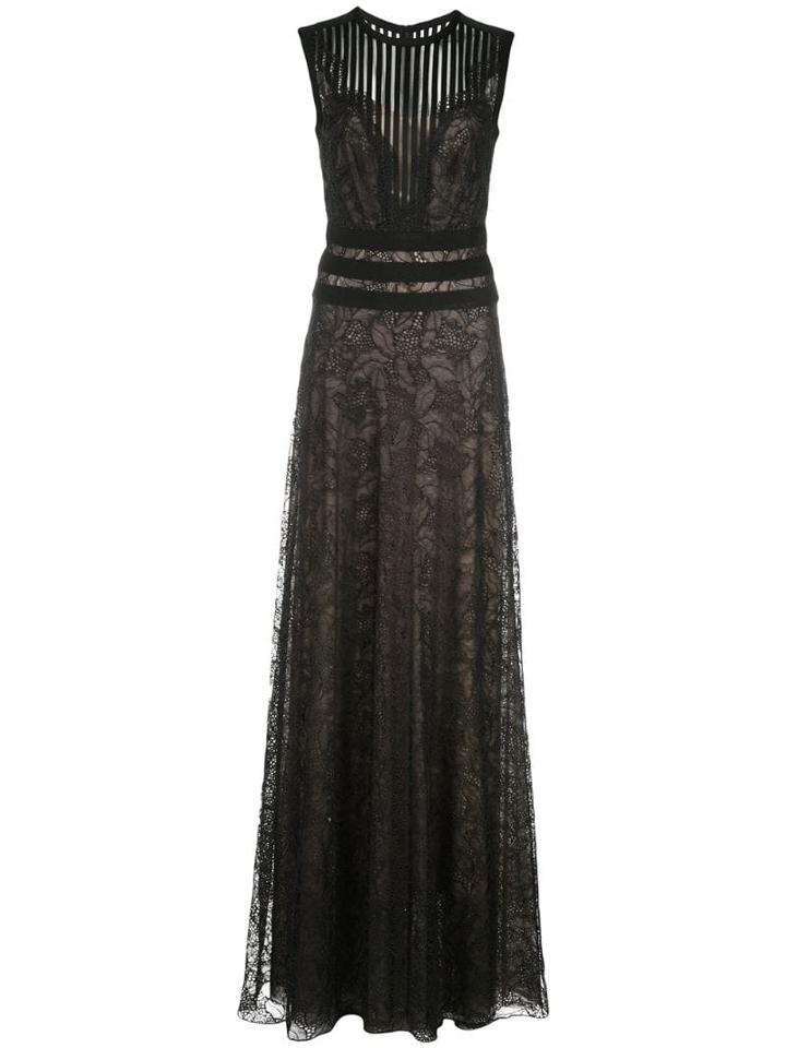 Tadashi Shoji Sleeveless Maxi Dress - Black/nude