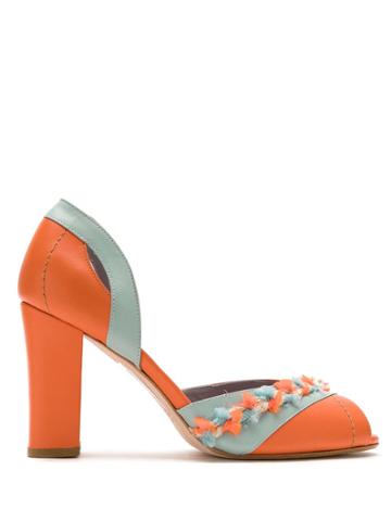 Sarah Chofakian Kachin Leather Pumps - Orange