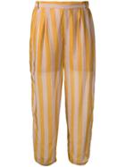 Mes Demoiselles Cropped Striped Trousers - Yellow