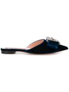 Rochas Bow Embellished Slippers - Blue