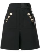 Elisabetta Franchi Contrast Buttons Skirt - Black