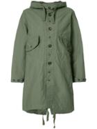 Engineered Garments Buttoned Military Coat, Women's, Size: 0, Green, Cotton