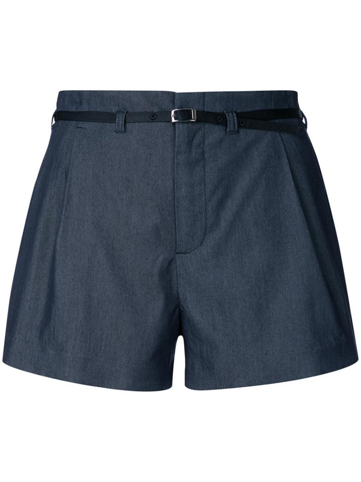 Guild Prime - Pleated Shorts - Women - Polyester/tencel - 34, Blue, Polyester/tencel