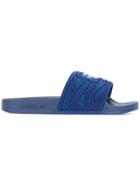 Y-3 Adilette Embroidered Slides - Blue