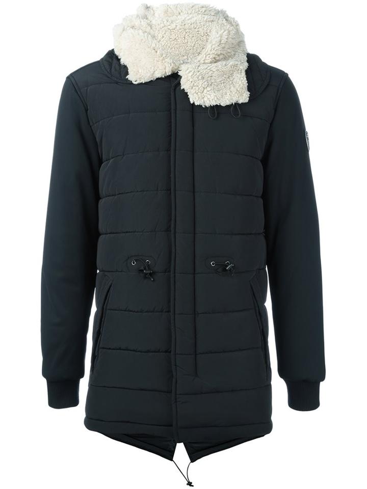 Ea7 Emporio Armani Furred Collar Padded Coat