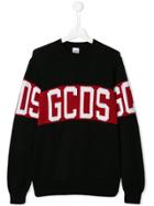 Gcds Kids Teen Logo Intarsia Jumper - Black