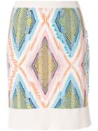 Barrie Diamond Ribbed Skirt - White