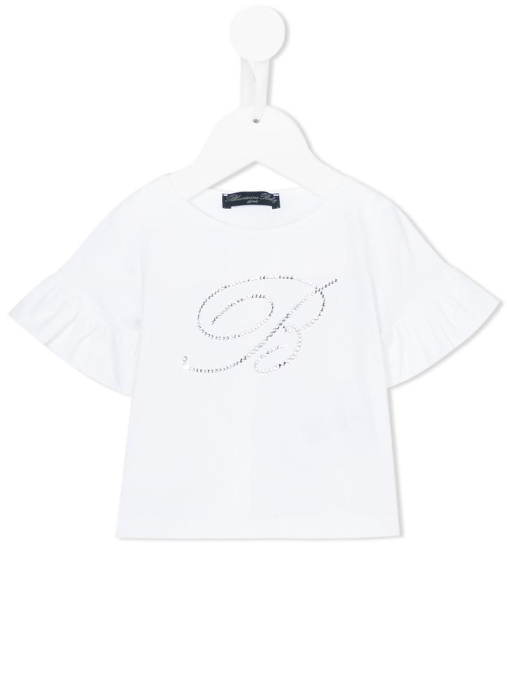 Miss Blumarine - Embellished T-shirt - Kids - Cotton/spandex/elastane - 12 Mth, White