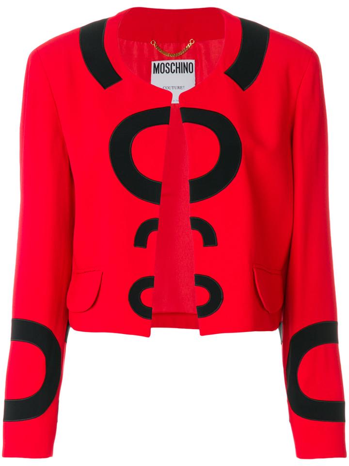 Moschino Vintage Collarless Open Jacket - Red