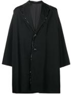 Yohji Yamamoto Distressed Detail Coat - Black
